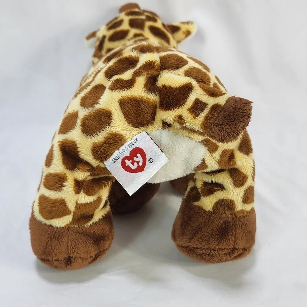 Ty Tiptop Giraffe Pluffies Plush Stuffed Animal Lovey Brown Spotted 2010 Tylux
